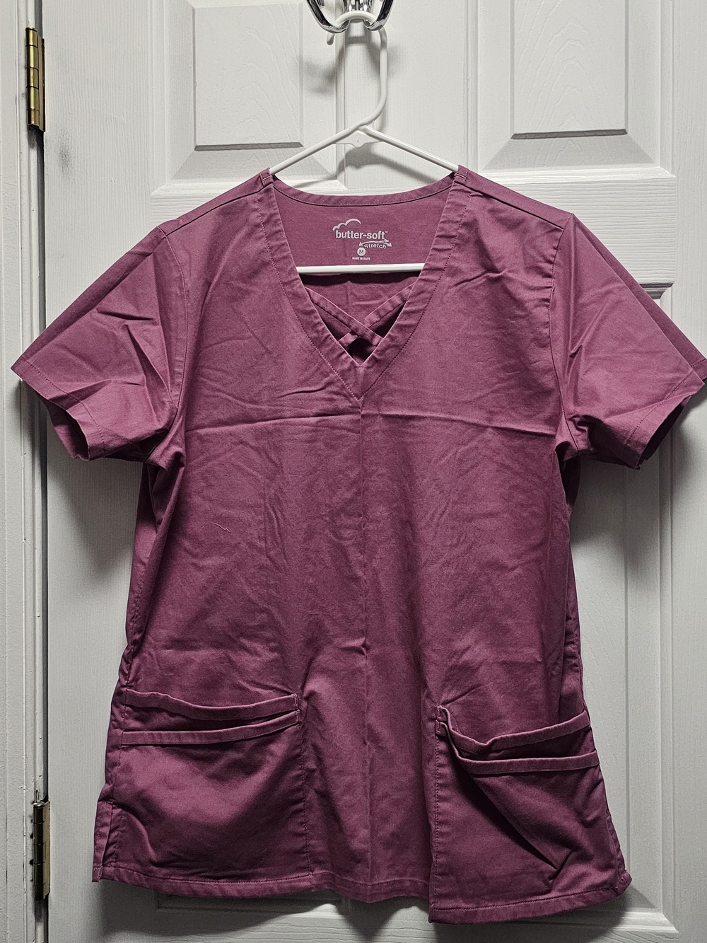 Butter Soft Plum V-Neck Scrub Top